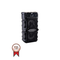 KTS-1096 Siyah Bluetooth Parti Hoparlörü 3 Inç × 2 Kablosuz Speaker Radyo-usb-tf Girişli