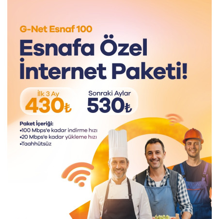 Esnafa Özel 100 Mbps İnternet Paketi