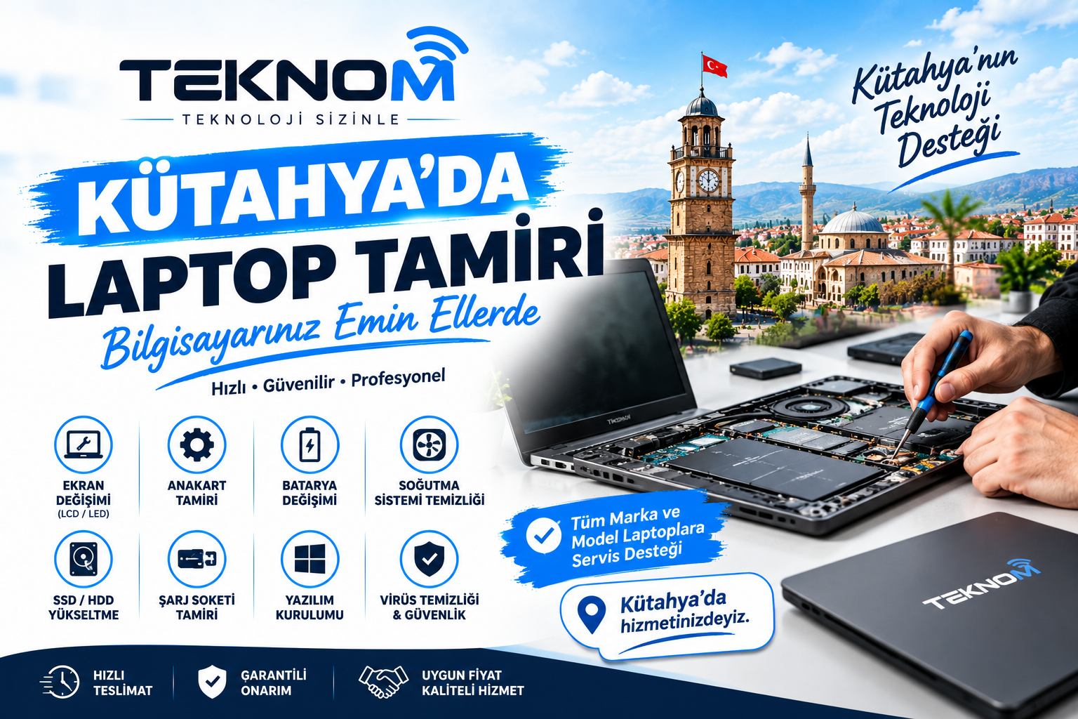 Kütahya Laptop Tamiri | Laptop Teknik Servis | Teknom